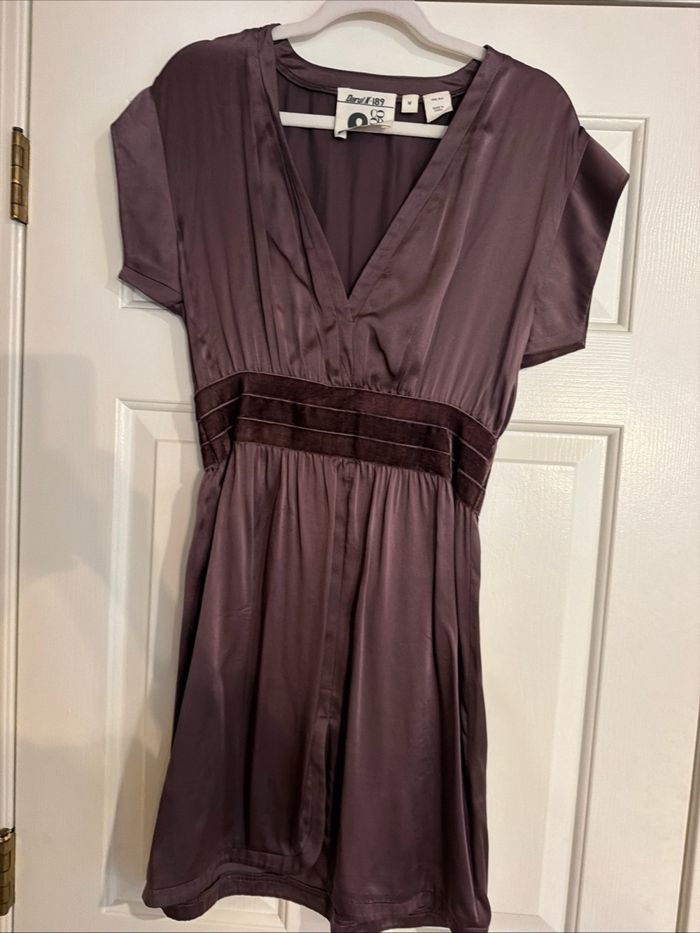 Vintage Daryl K CO-OP Barneys NY plum 100% silk M . Velvet waistband